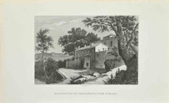 Antique Napoleon's dwelling on the island of Elba - Etching by Julius Schrader - 1837