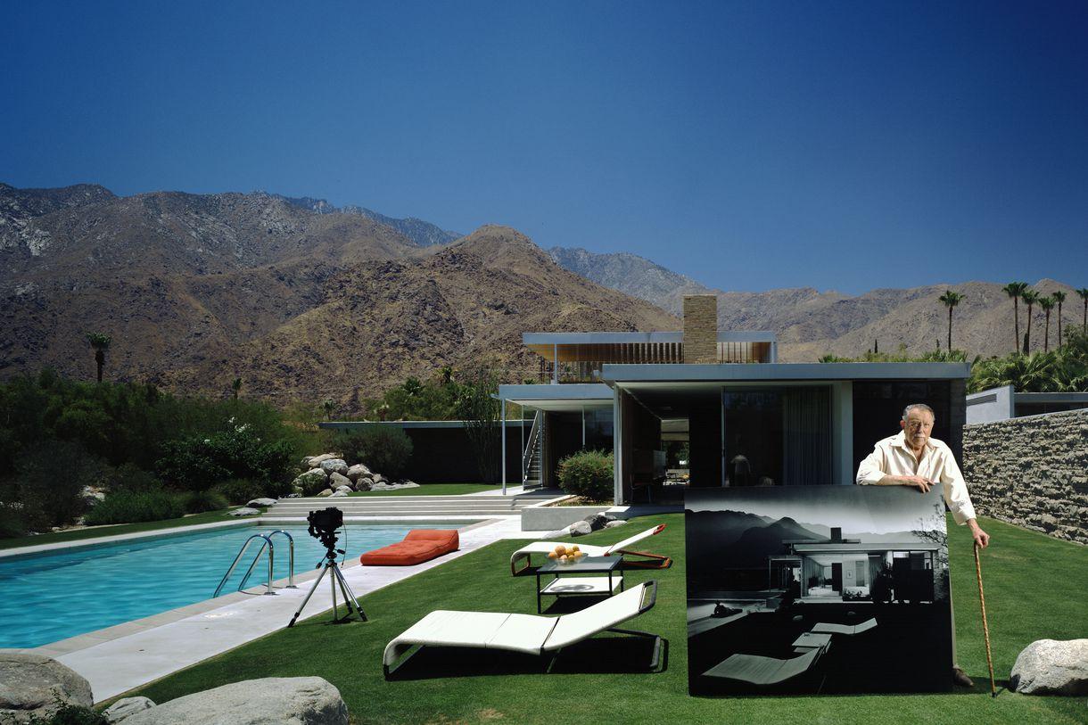 
This 1947 Julius Shulman (1910-2009, American) print, Kaufmann House Palms Springs, is hand signed by Julius Shulman and is an edition of 250.

Richard Neutra's;  Kaufmann house was built in Palm Springs in 1946 and featured in Life Magazine's