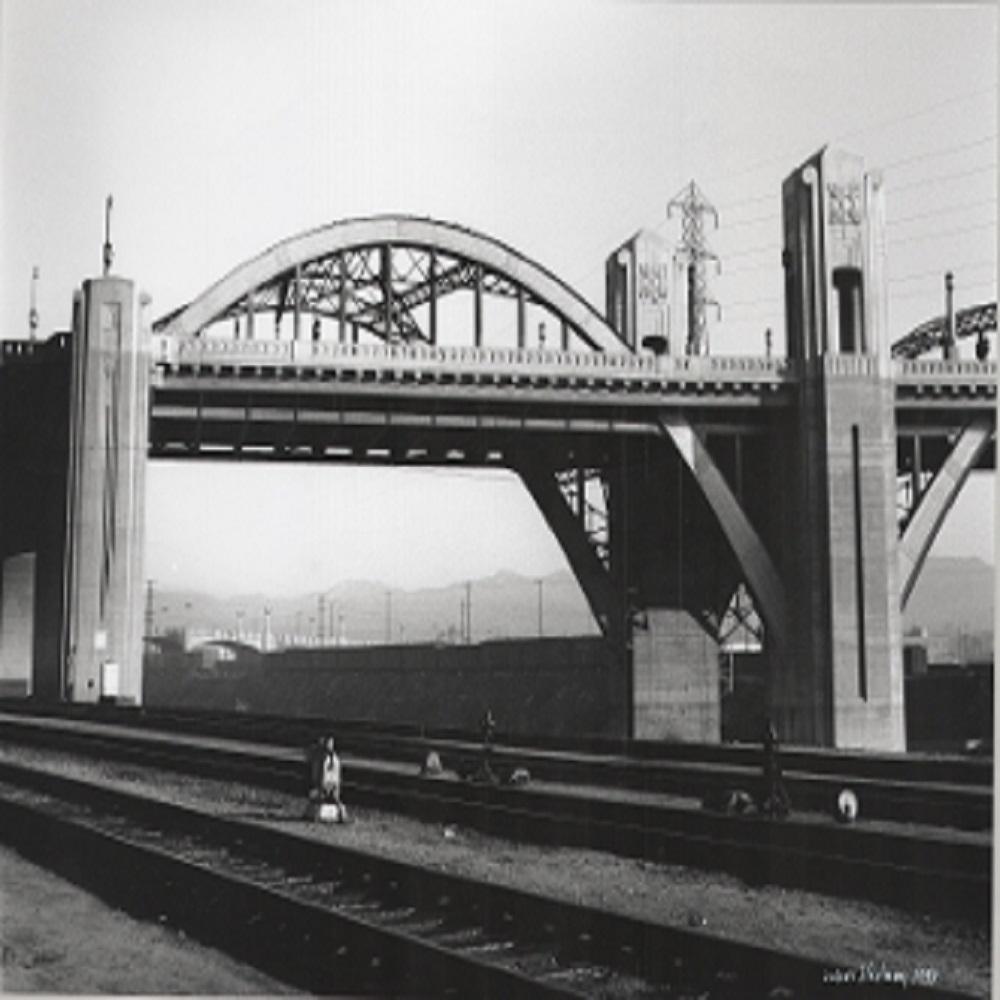 Julius Shulman Black and White Photograph - "Rare Pocket Vest Camera  "6th Street Bridge" Los Angeles.