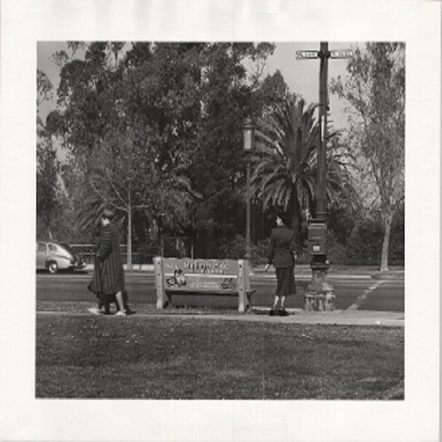 Julius Shulman Black and White Photograph - "Wilshire Boulevard Bus Stop" Los Angeles, California
