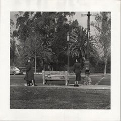Vintage "Wilshire Boulevard Bus Stop" Los Angeles, California