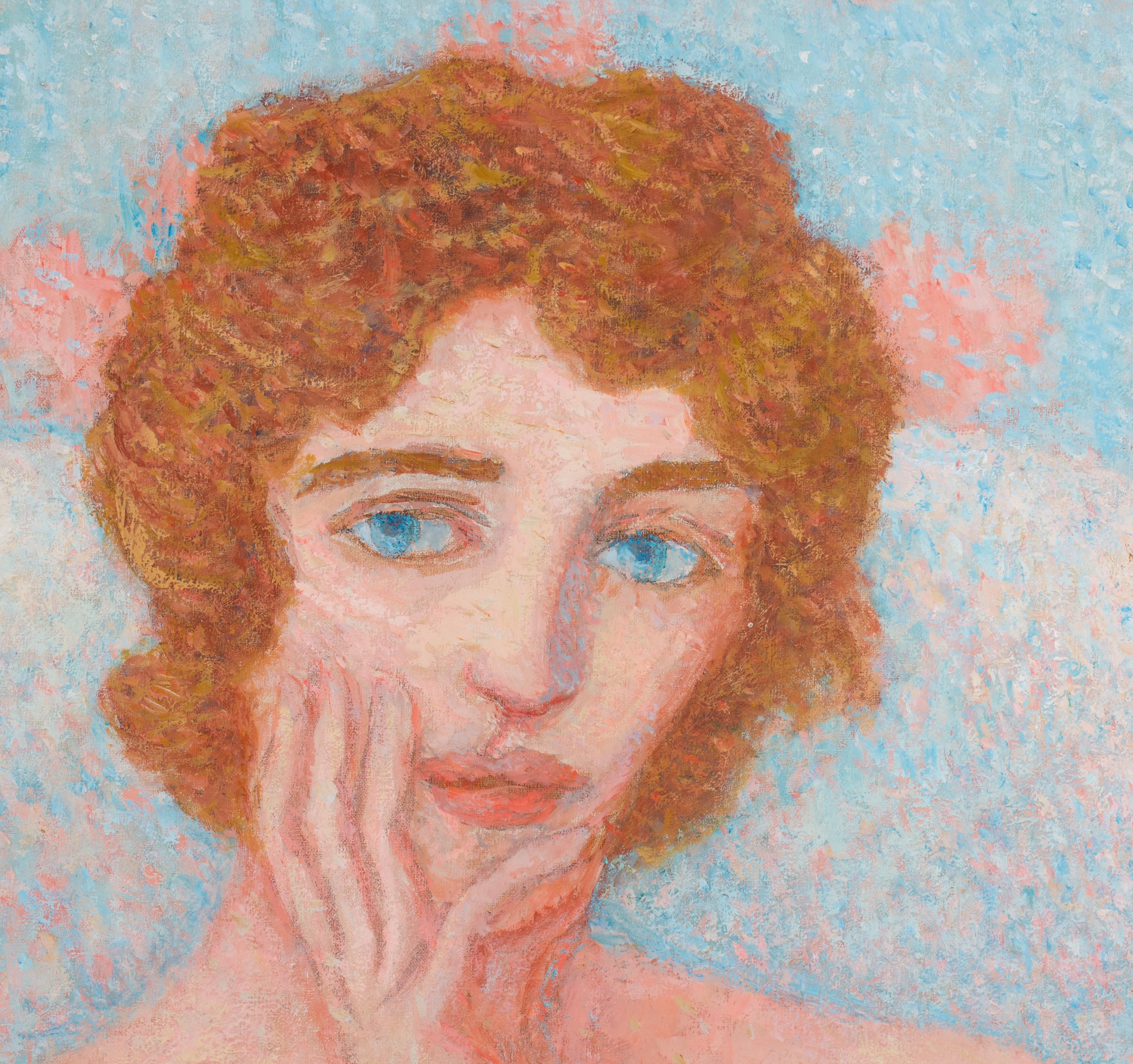 Modernist Portrait of a Woman by Philadelphia Artists Julius Bloch For Sale 1