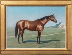 Antique Portrait of a Bay Horse "Ormonde", 19th Century  Julius von Blaas (1845-1923) 