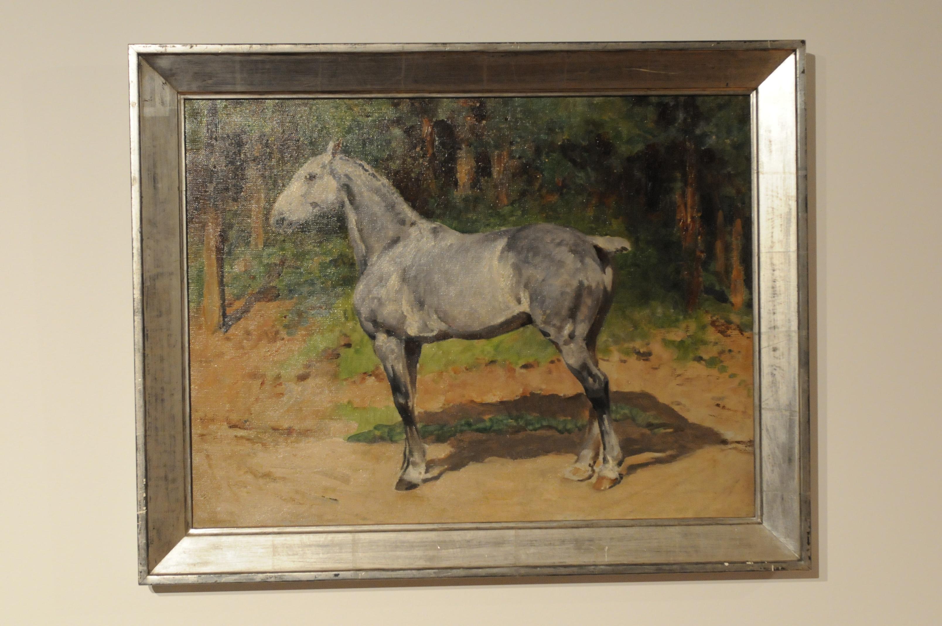 Schimmel / White Horse - Painting by Julius von Blaas