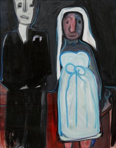 Large-Scale Abstract Expressionist Figurative Couple