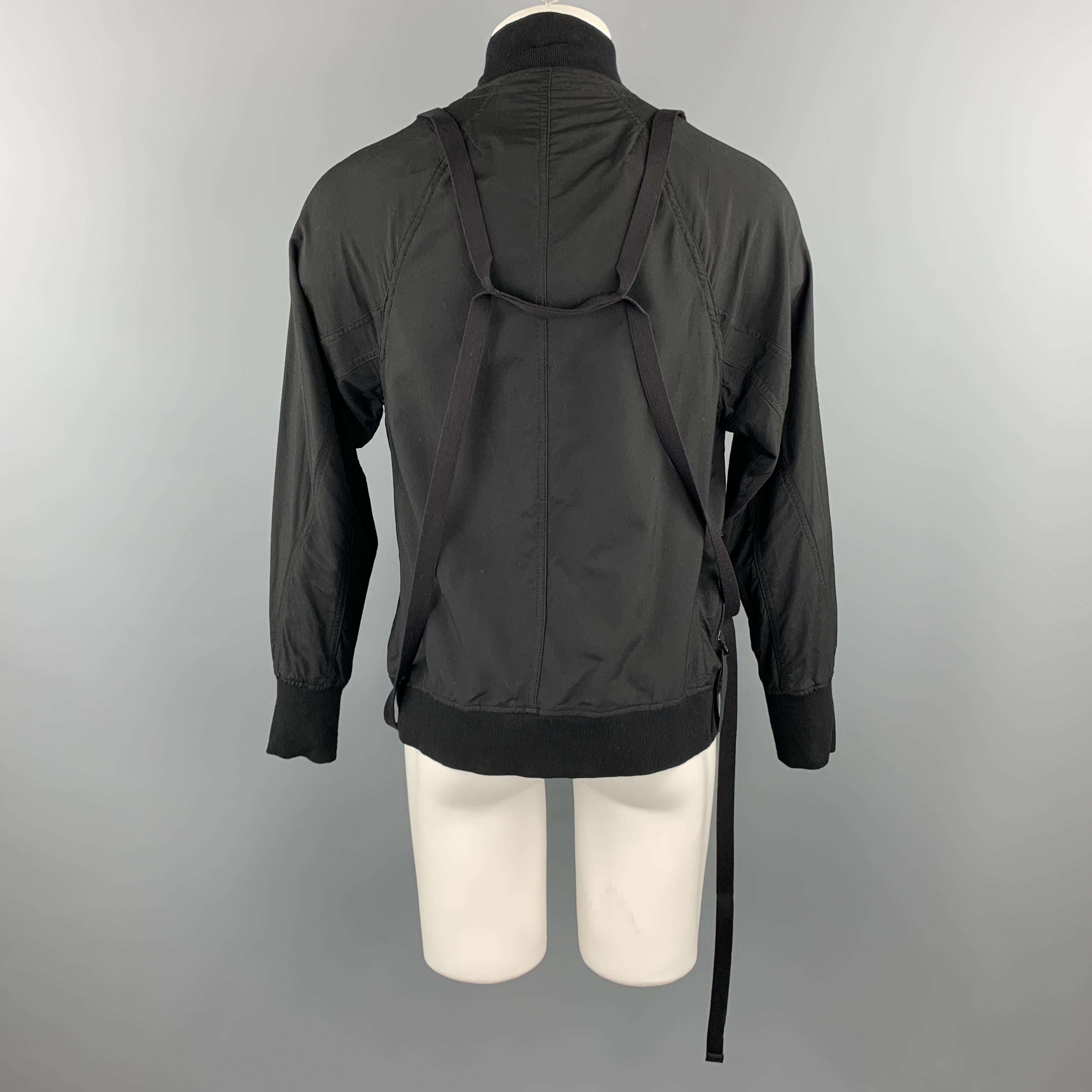 JULIUS_7 S/S 18 Size M Black Cotton / Nylon Zip Up A81 Harness Jacket 2