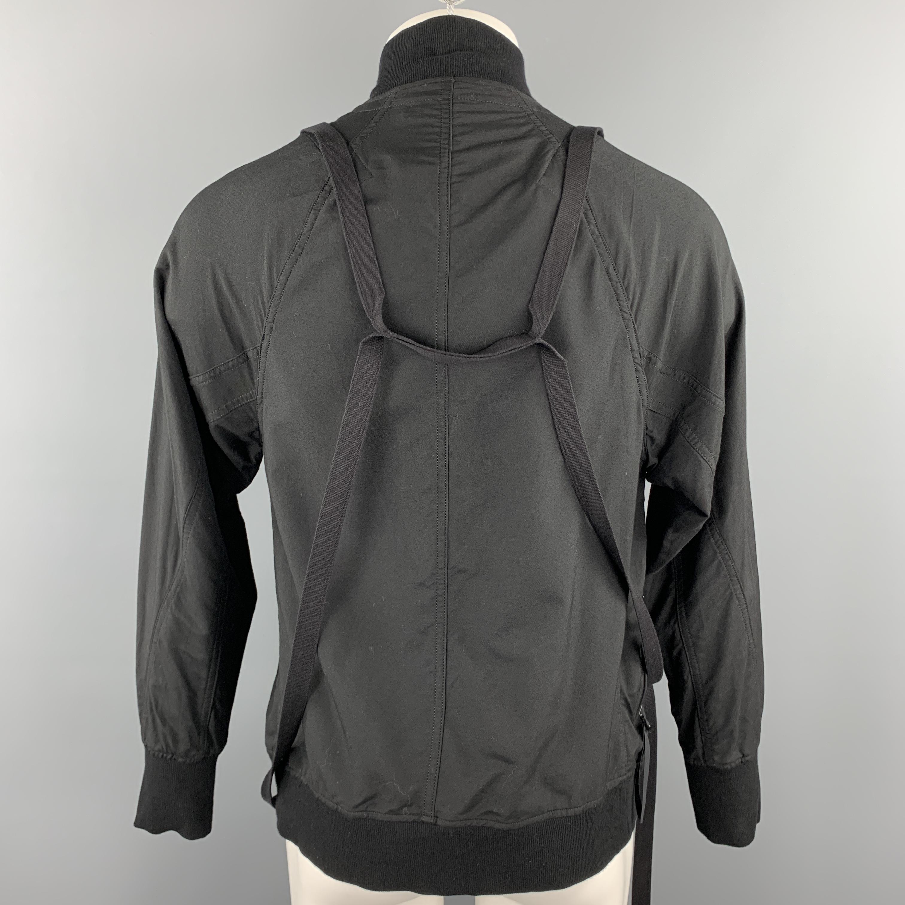 JULIUS_7 S/S 18 Size M Black Cotton / Nylon Zip Up A81 Harness Jacket 3