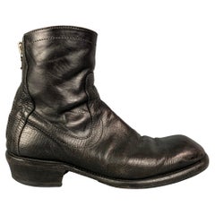 JULIUS_7 Size 8.5 Black Leather Round Toe Boots