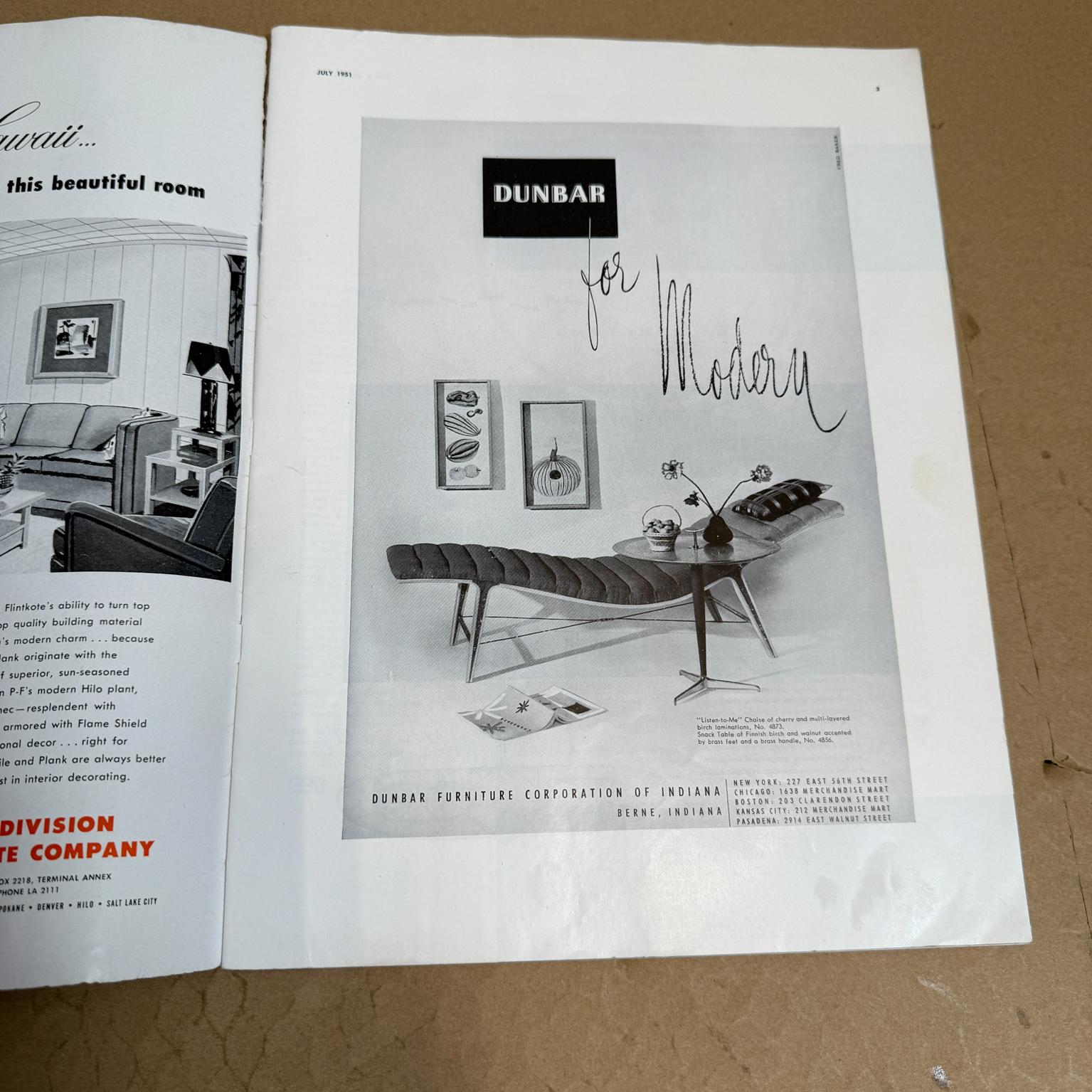 American July 1951 Arts & Architecture Magazine John Entenza For Sale