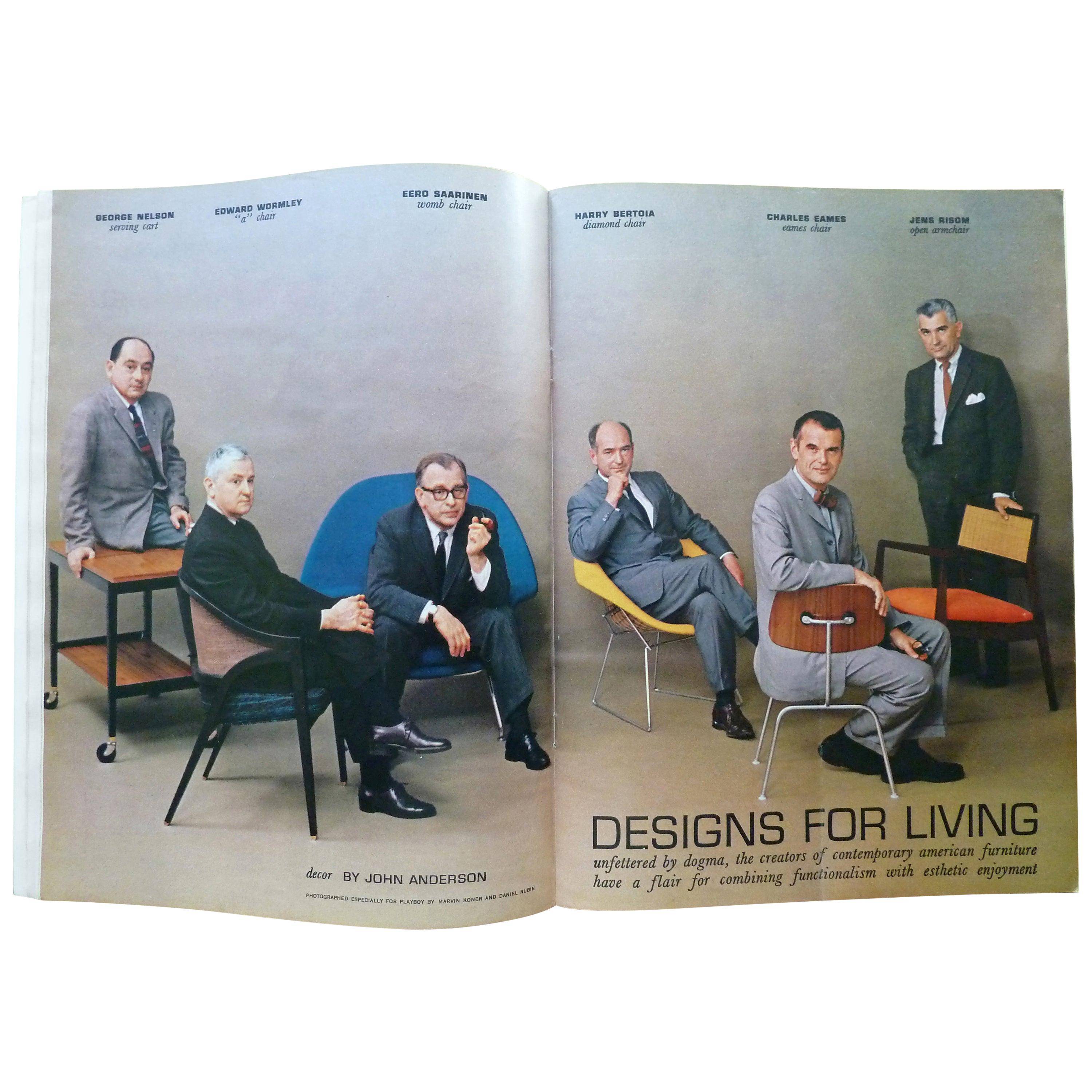July 1961 Playboy Magazine f/t Masters of Midcentury Design Eames Saarinen