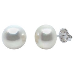 Jumbo 15mm Cultured Pearl Stud Earrings