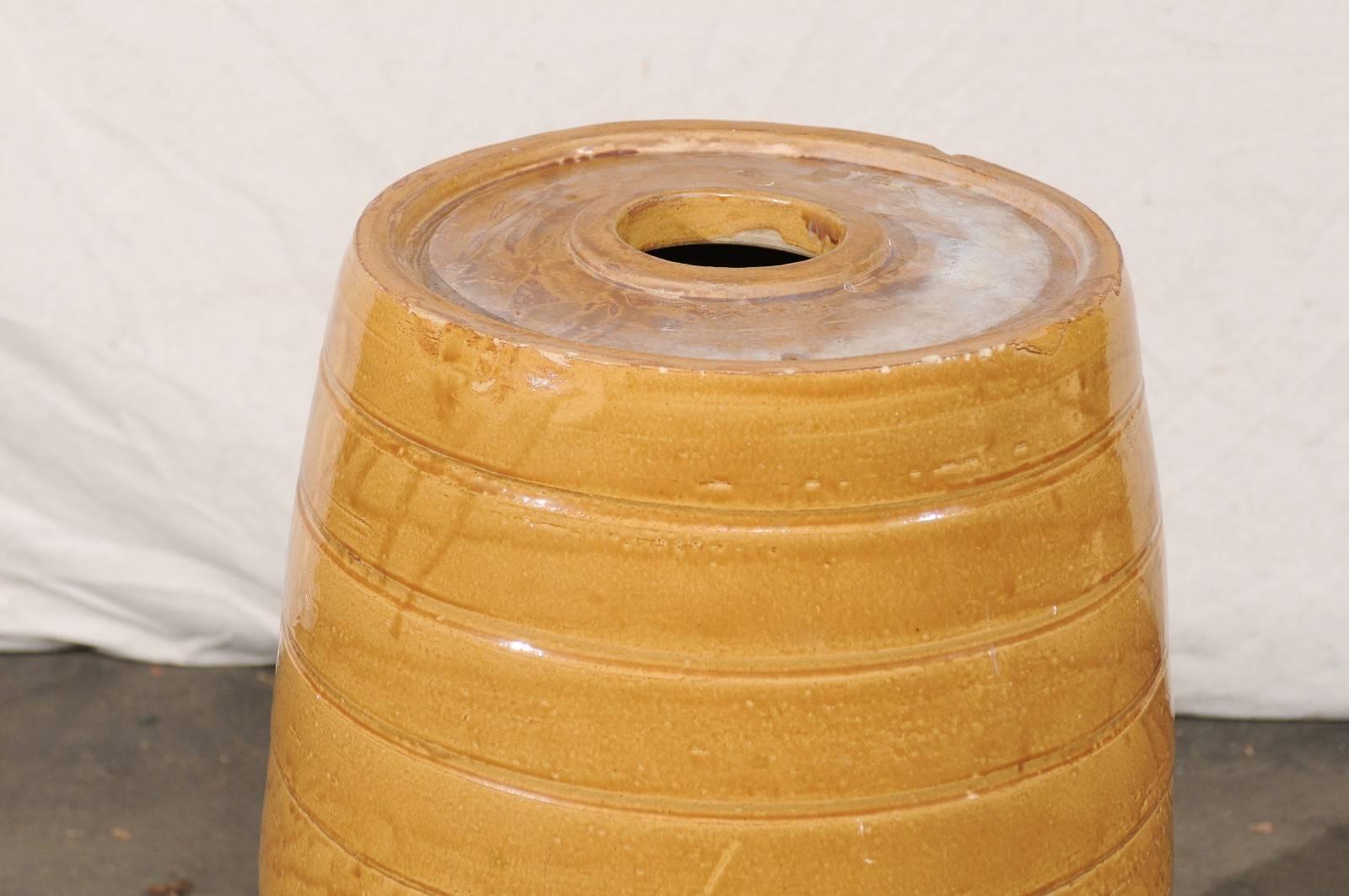 XIXe siècle Fût de whisky en céramique anglaise du 19ème siècle:: couleur or