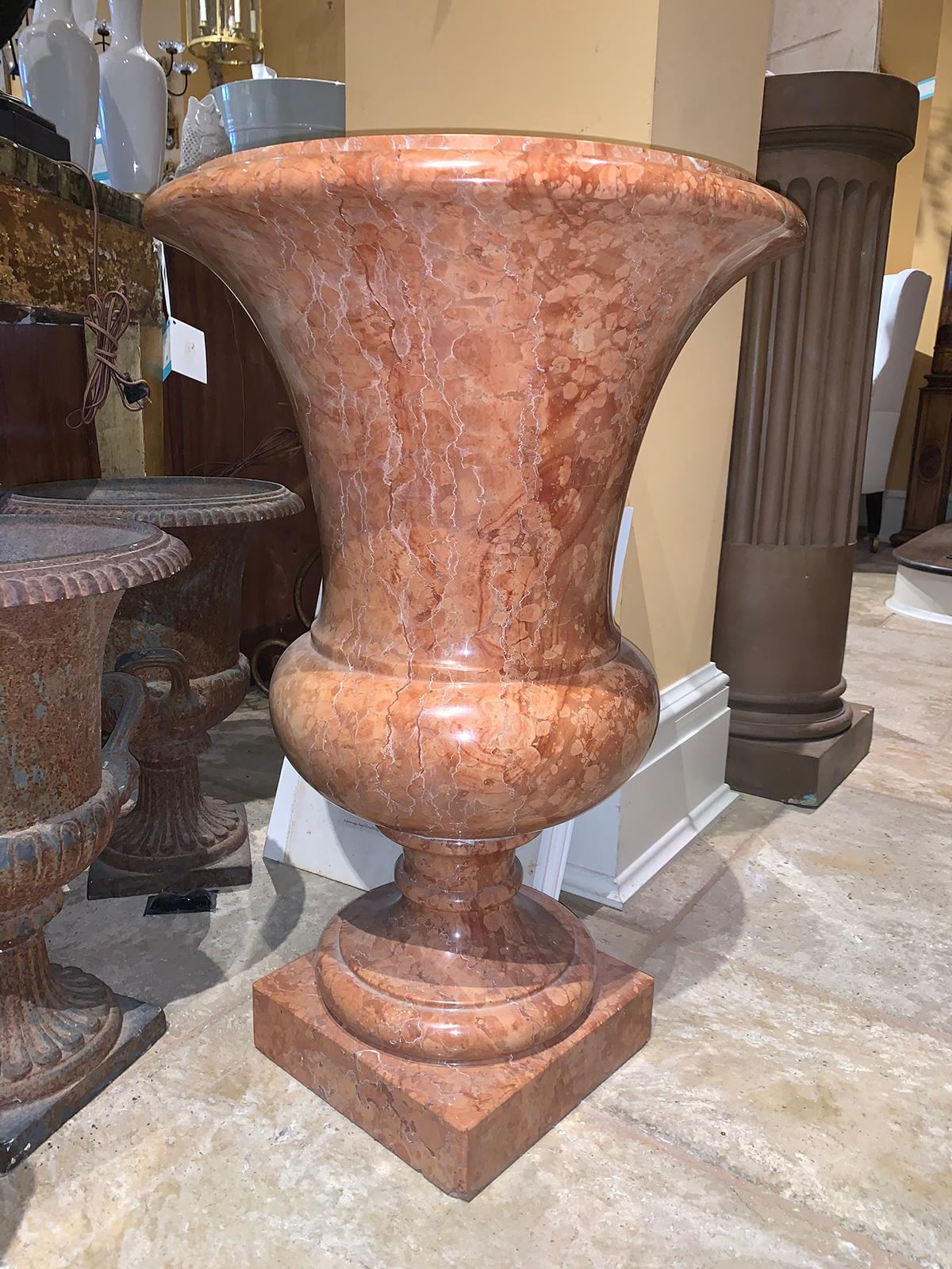 Incredible jumbo 20th century marble urn.