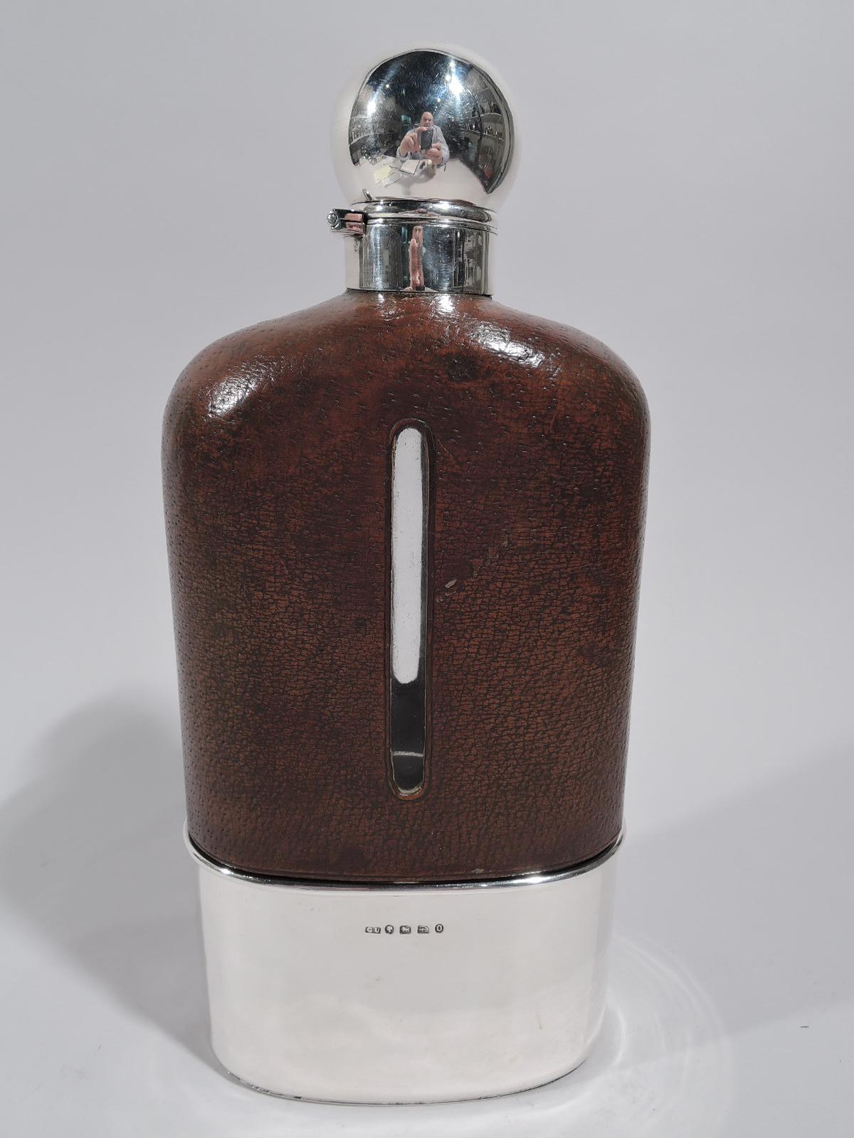Victorian Jumbo Big Game-Era English Sterling Silver Safari Flask For Sale