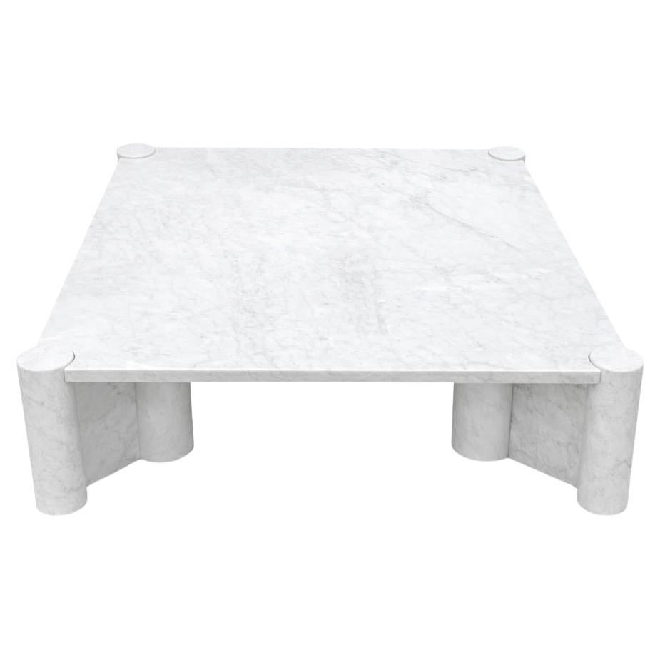 Jumbo Carrara Marble Italian Square Coffee Table by Gae Aulenti For Knoll, 1960s For Sale