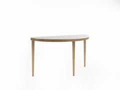 21st Century Andromeda Console in Brass and Top in White Statuario Marble