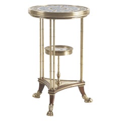 21st Century Antibes Side Table with Marble Top with Hand-made Decorations