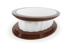 21st Century Aspen Central Table in Wood and White Thassos Marble
