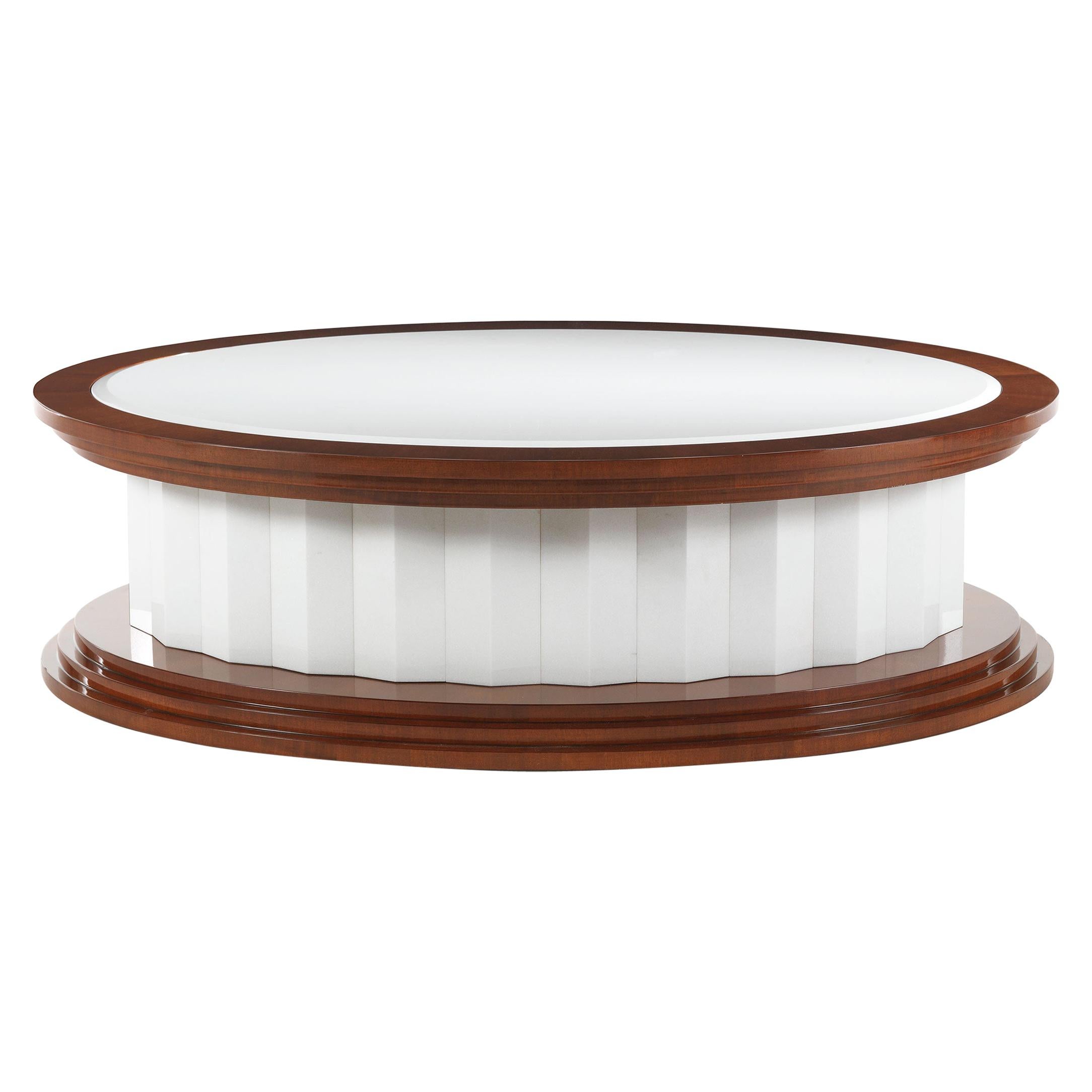 Mesa Central Aspen Siglo XXI en Madera y Mármol Blanco Thassos