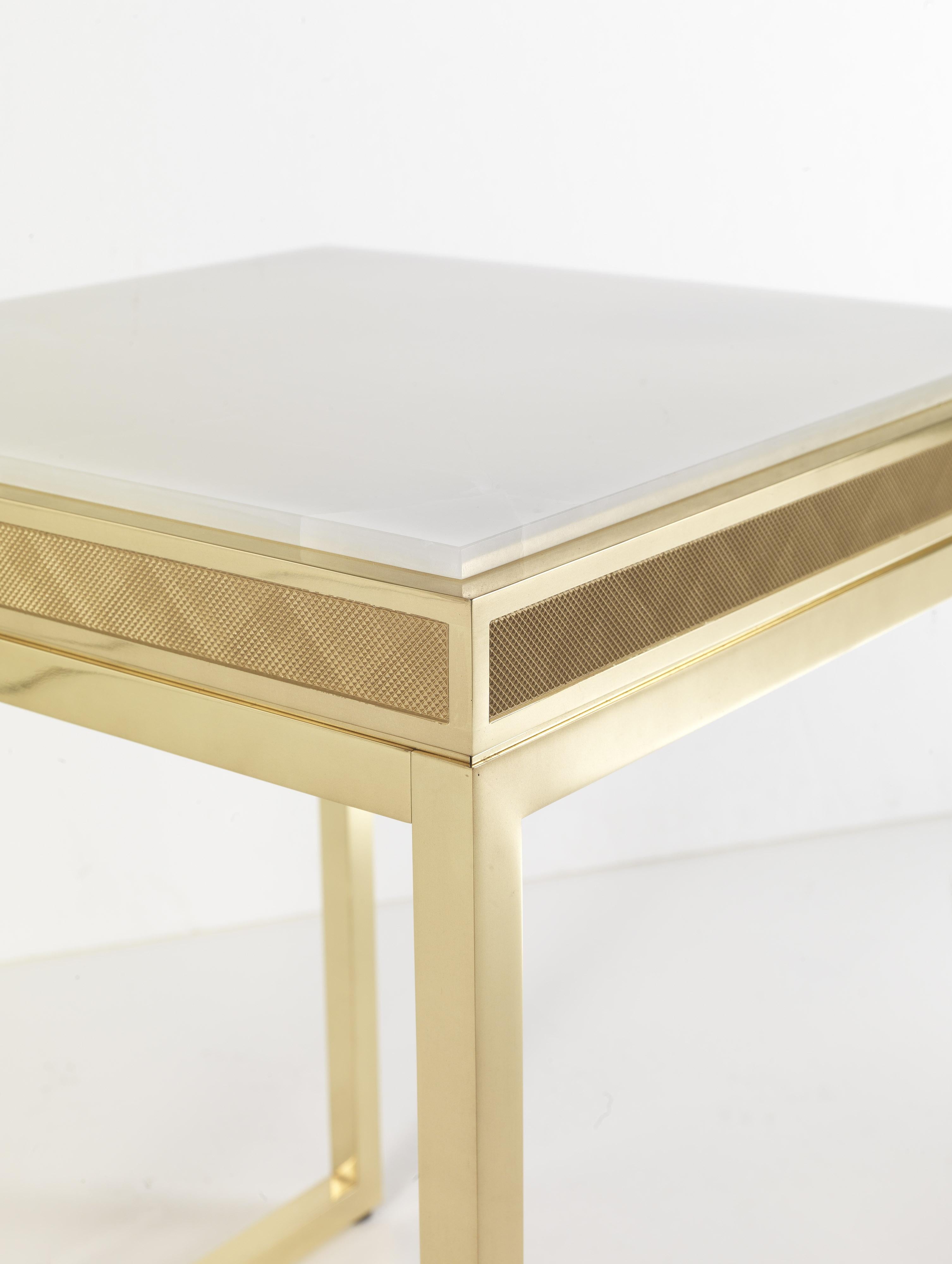 Italian 21st Century Dedalus Side Table in Brass For Sale