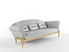21st Century Enigma 3-Seater Sofa in Hand-carved Beechwood and Fabric