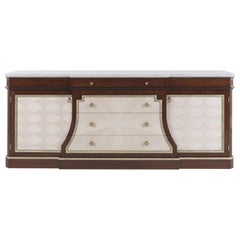 21st Century Etoile Sideboard in Wood and Marble Top