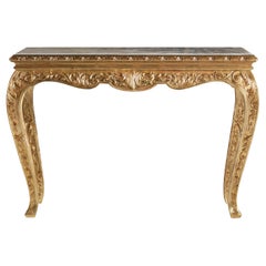 21st Century Fragonard Console in Wood and Cloudy Onyx Top