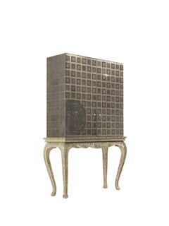 21st Century Fragonard Cabinet in Wood with Hand-carved Base