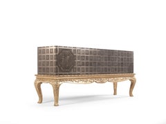21st Century Fragonard Sideboard with Hand-carved Base in Solid Beechwood