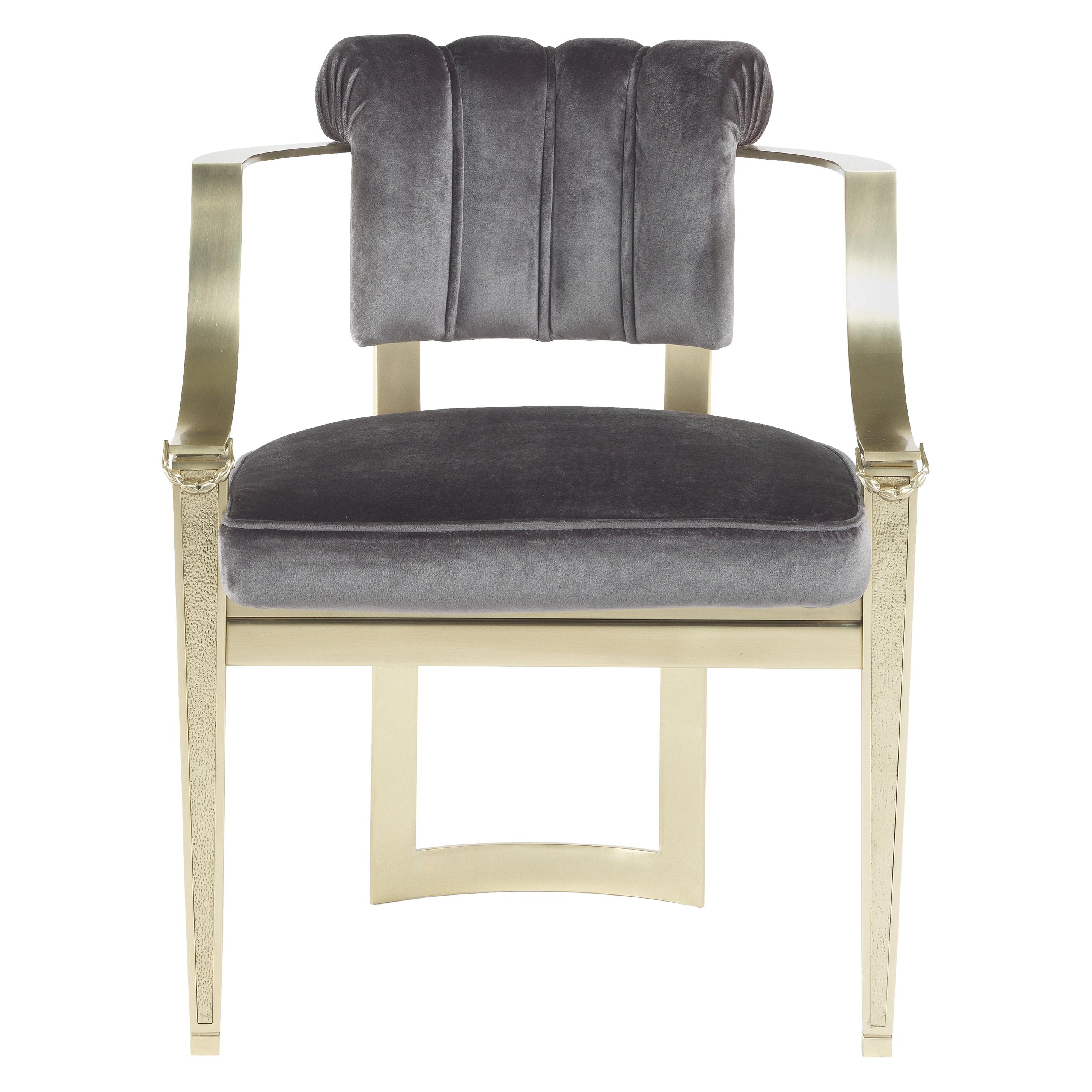 21st Century Fuji Chair in Brass and Fabric