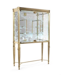 21st Century Fuji Showcase in Metal and Engraved Glasses