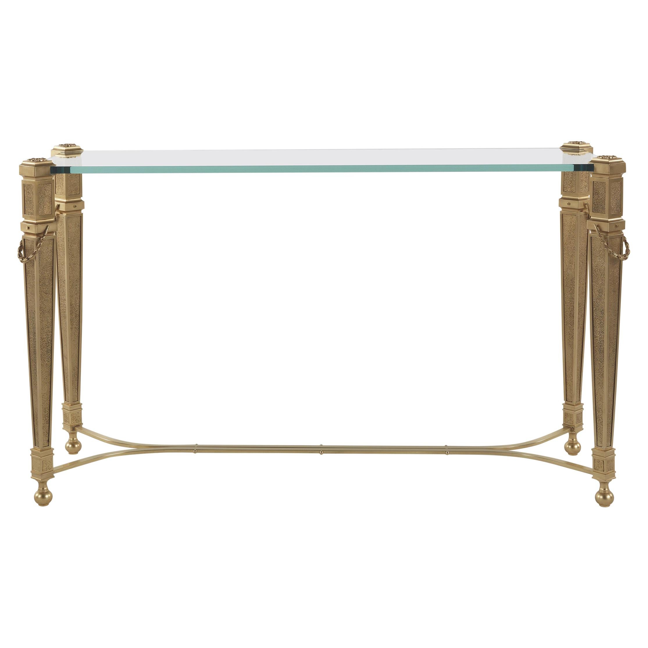 21st Century Giove Console in Metal with Lost-wax Cast Brass Decorative Elements For Sale