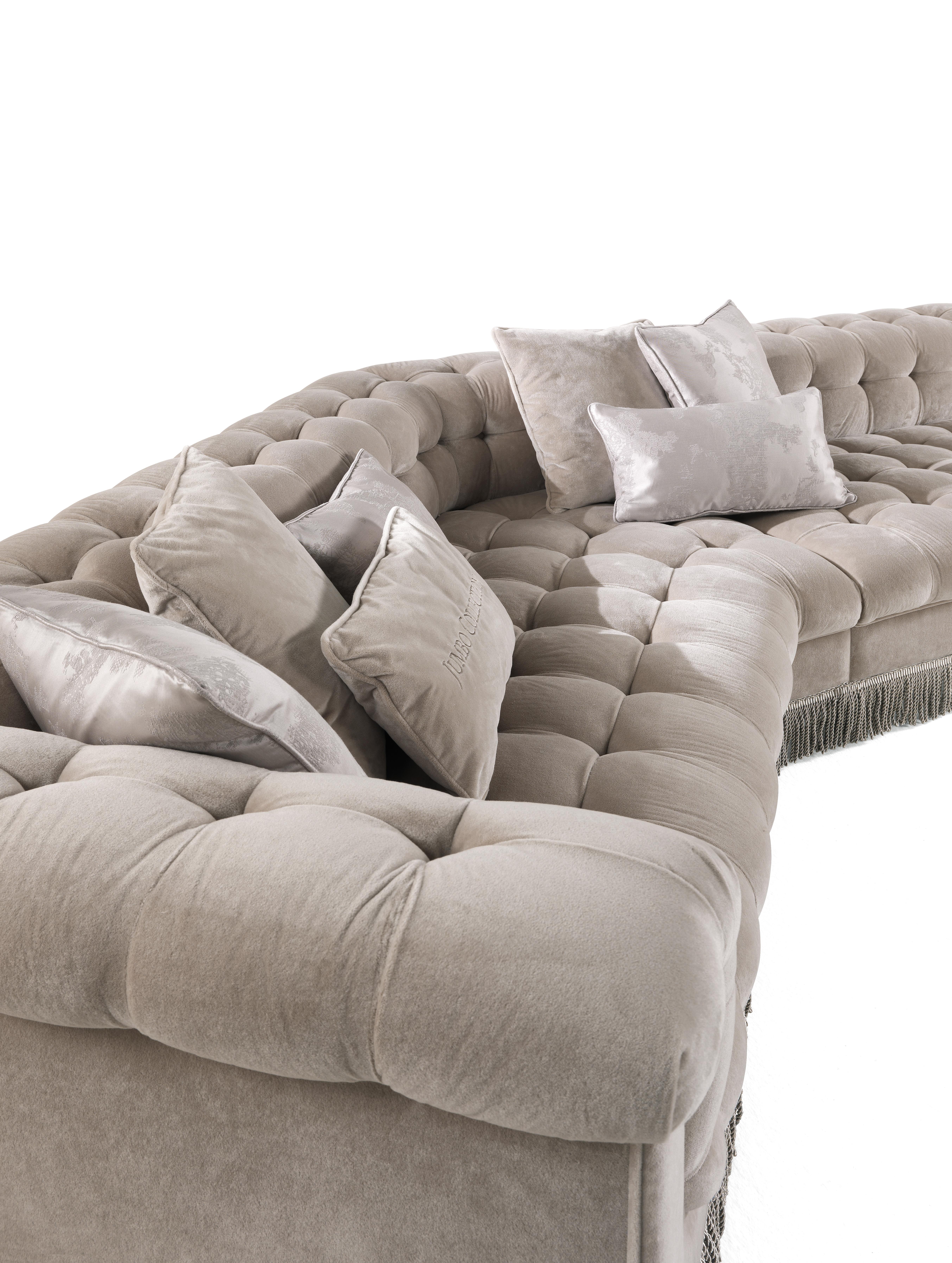 21st Century Grand Armée Ecksofa aus Samt (Italienisch) im Angebot