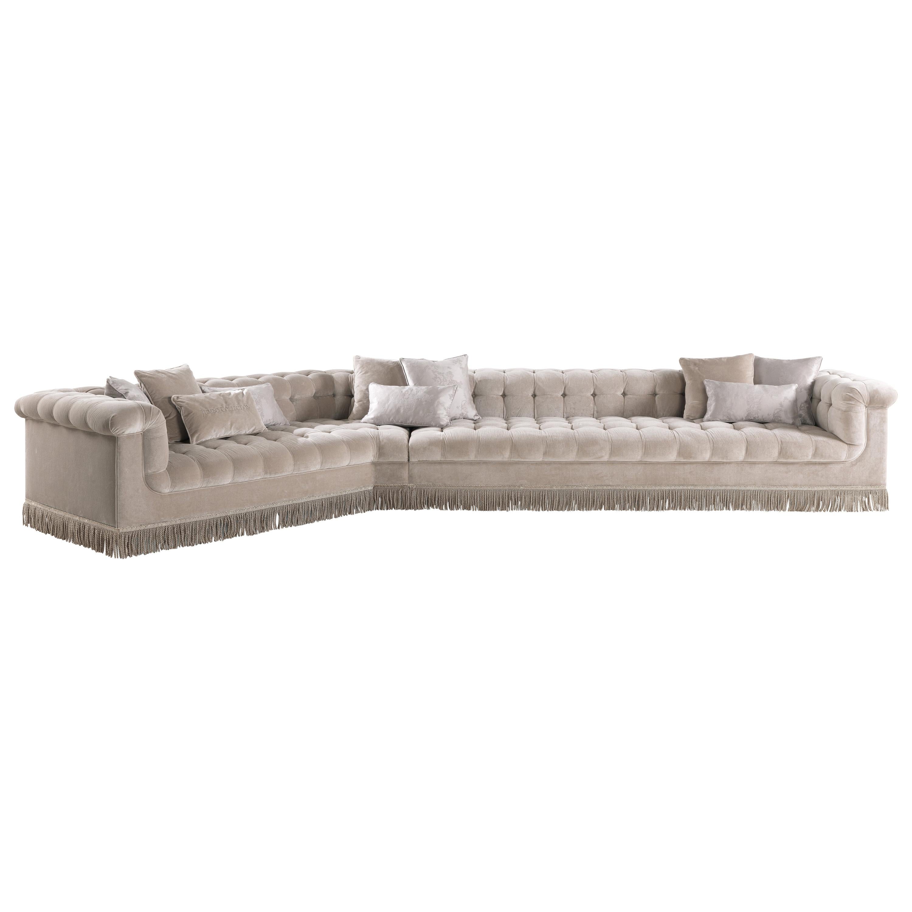 21st Century Grand Armée Corner Sofa in Velvet For Sale