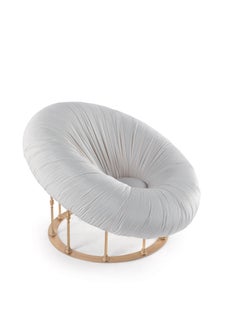 21st Century Hawking Armchair in Fabric and Base in Lost-wax Cast Brass