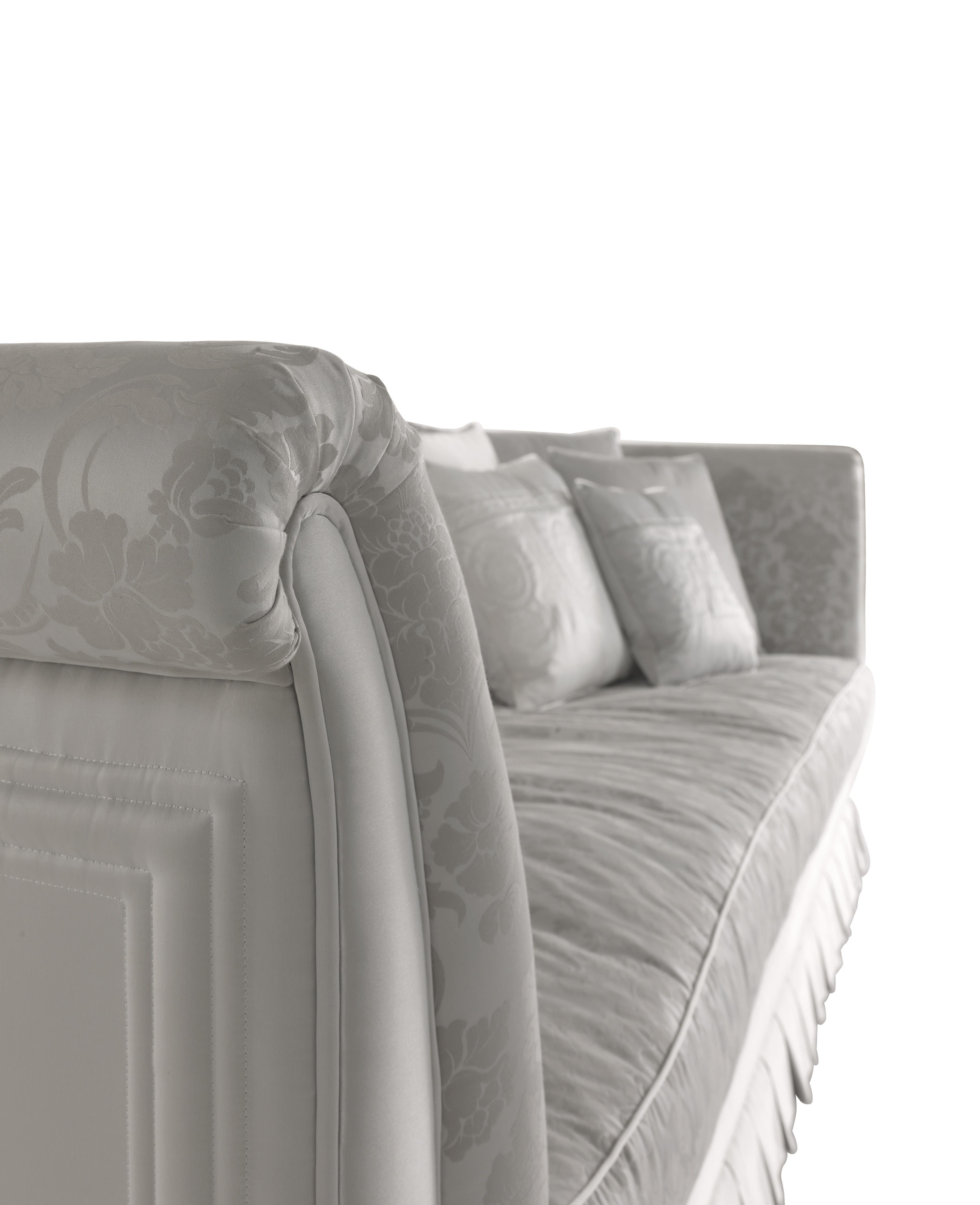Italian 21st Century Jasperware 3-Seater Sofa in Fabric For Sale