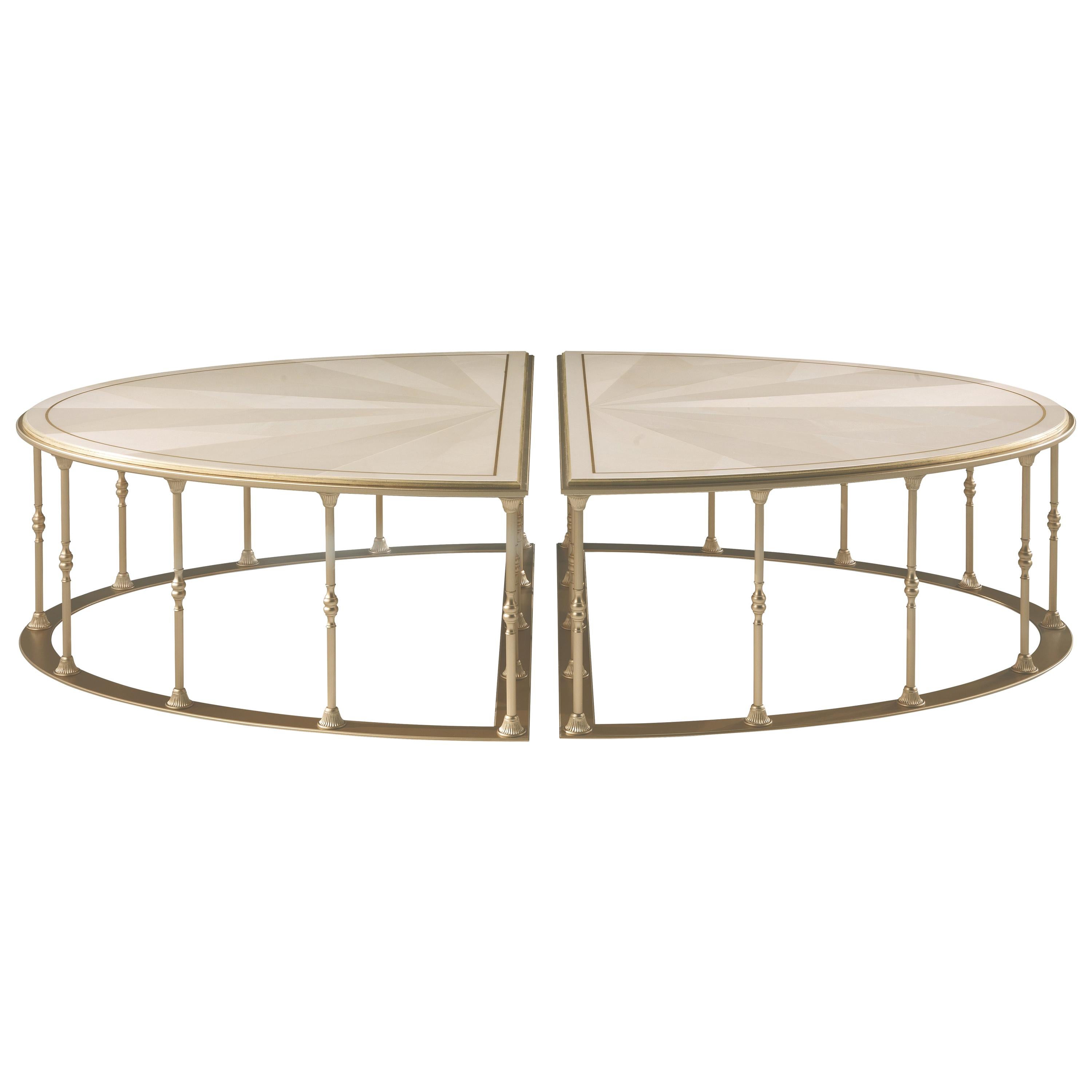 21st Century Lumière Central Table in Metal and Wood For Sale