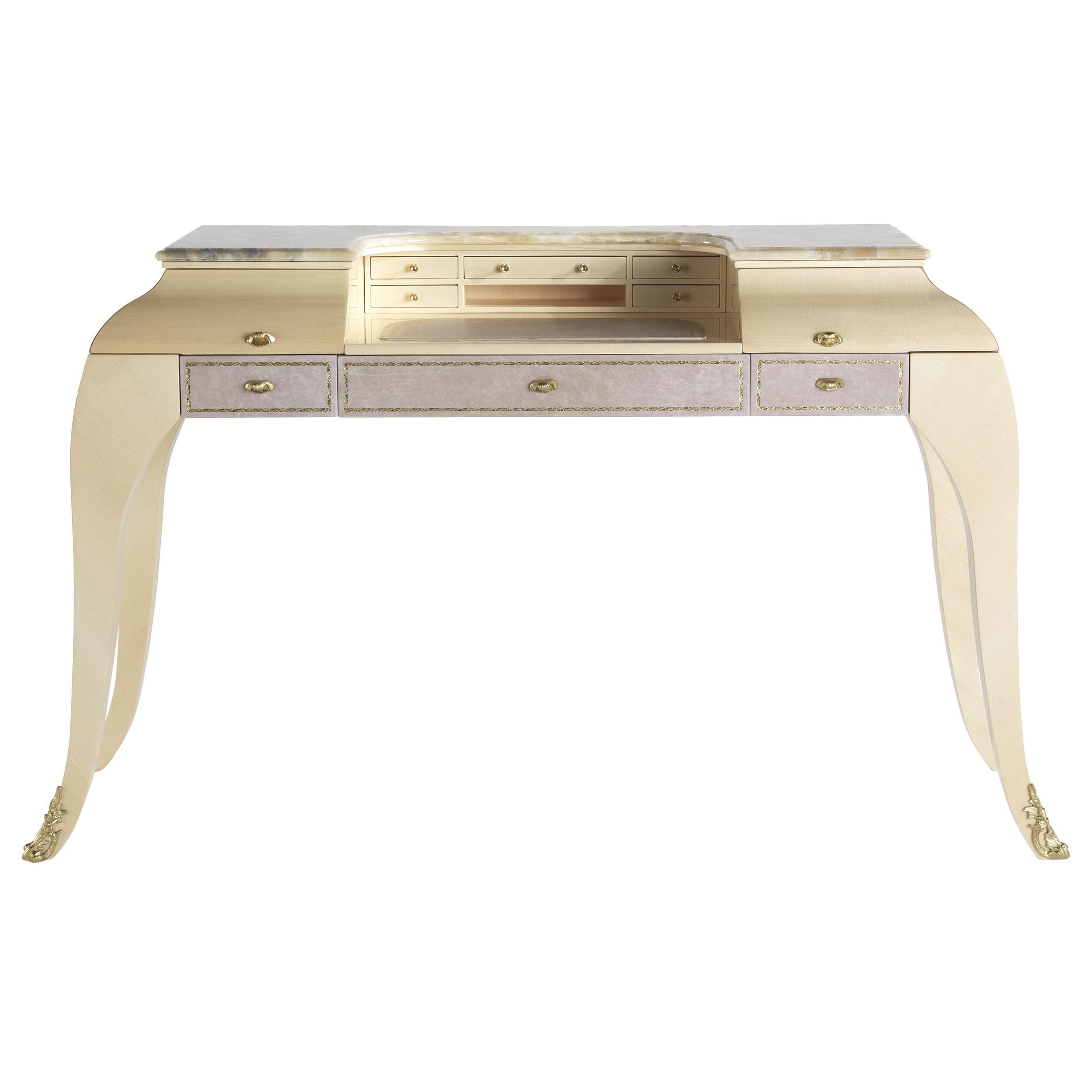 Table de coiffeuse Madeleine du 21e siècle en bois