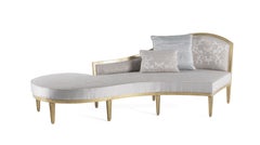 21st Century Madine Chaise Longue in Wood and Fabric