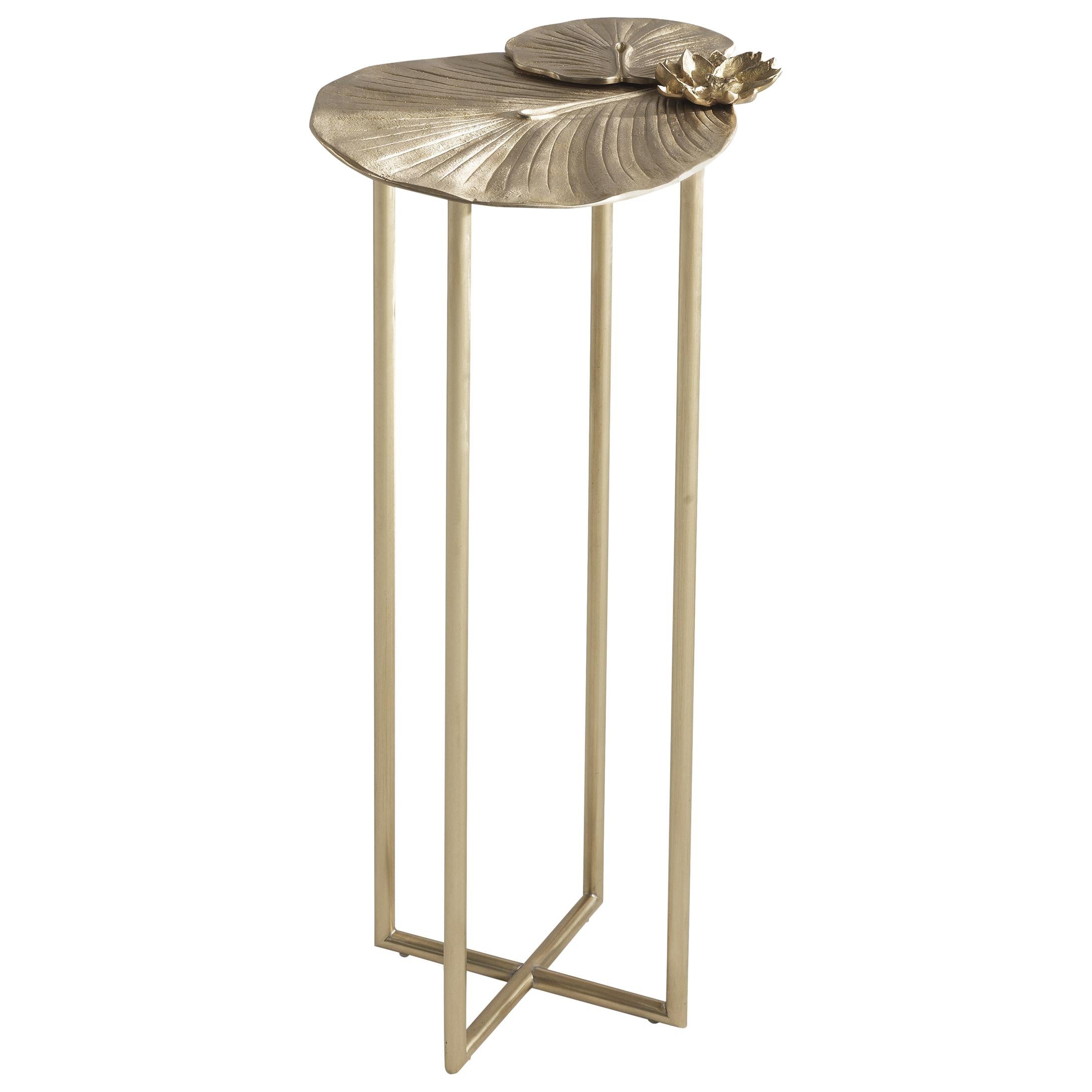 21st Century Monet Large Side Table in Hand-chiseled Cast Brass
