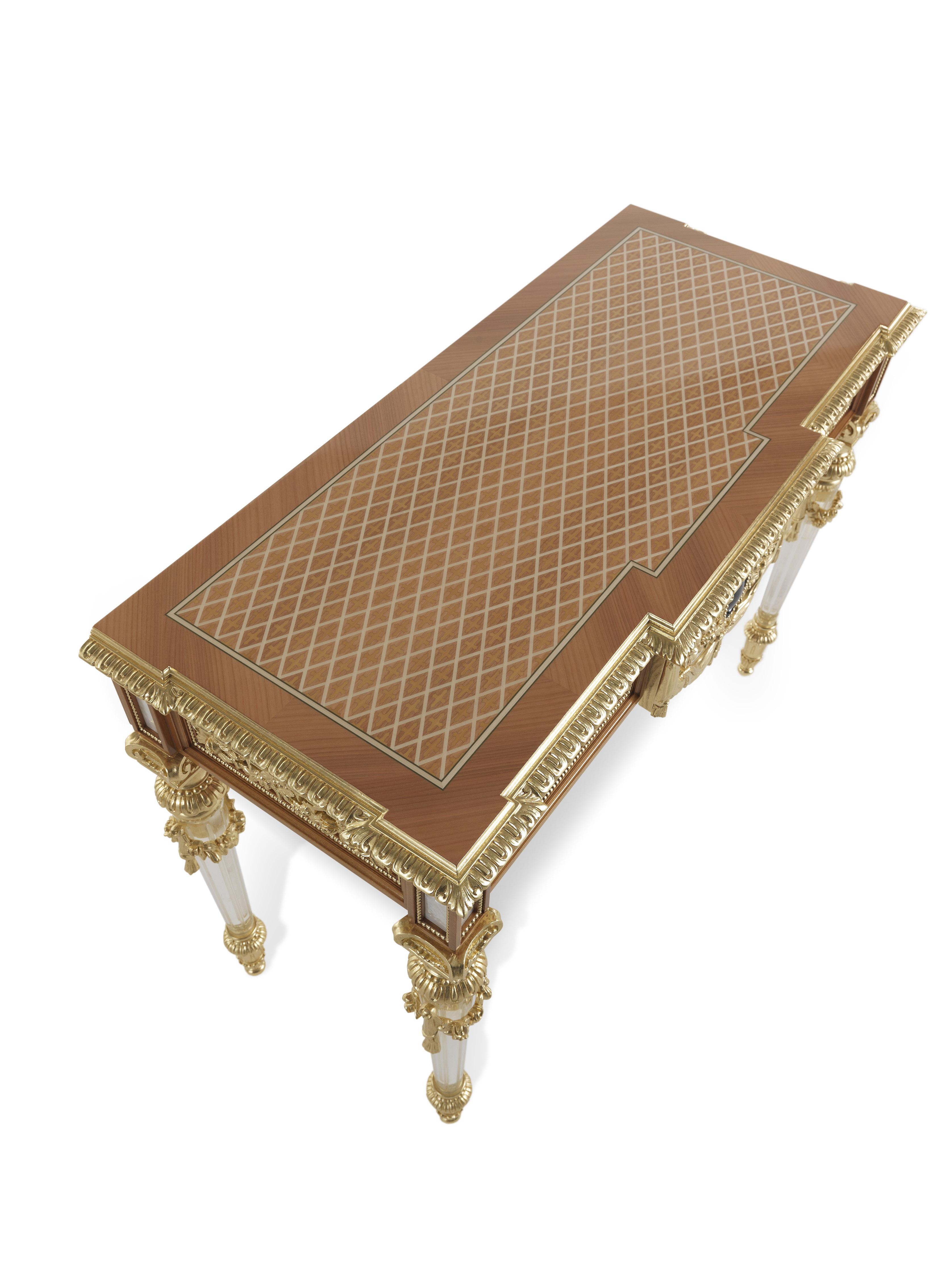 21st Century Mystere Console with Hand-carved Details Finished in Gold Leaf For Sale 1