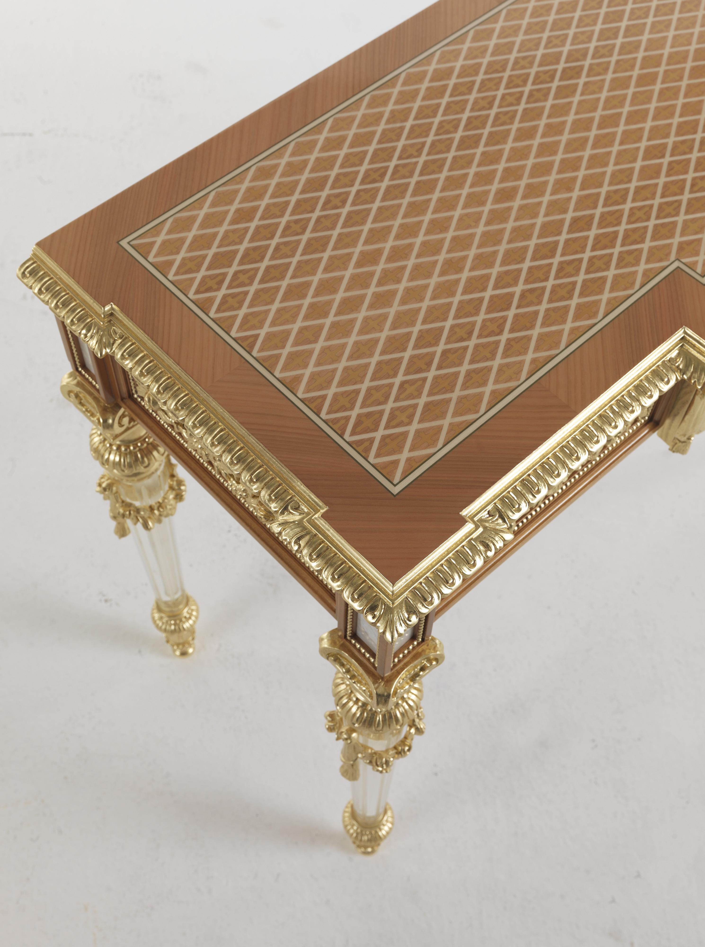 21st Century Mystere Console with Hand-carved Details Finished in Gold Leaf For Sale 2