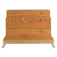 21st Century Pleasure Chest of Drawers in Wood and Top in White Marble