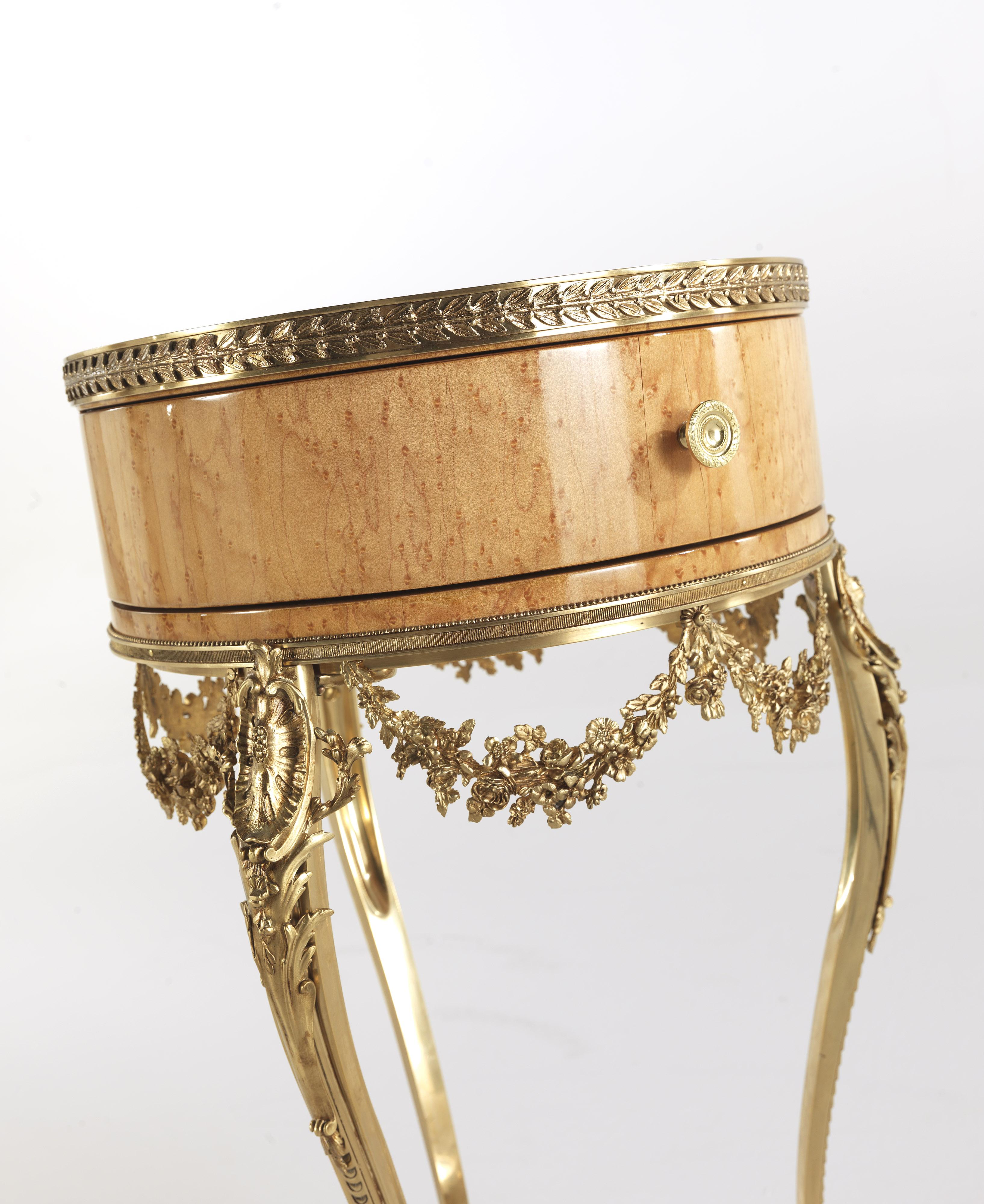 21st Century Pleasure Nightstand in Wood and Brass In New Condition For Sale In Cantù, Lombardia