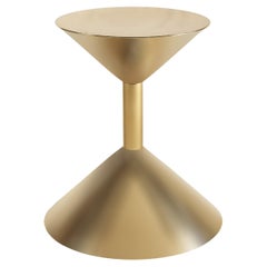 Jumbo Collection Pleasure Side Table in Brass with Stained Finishing