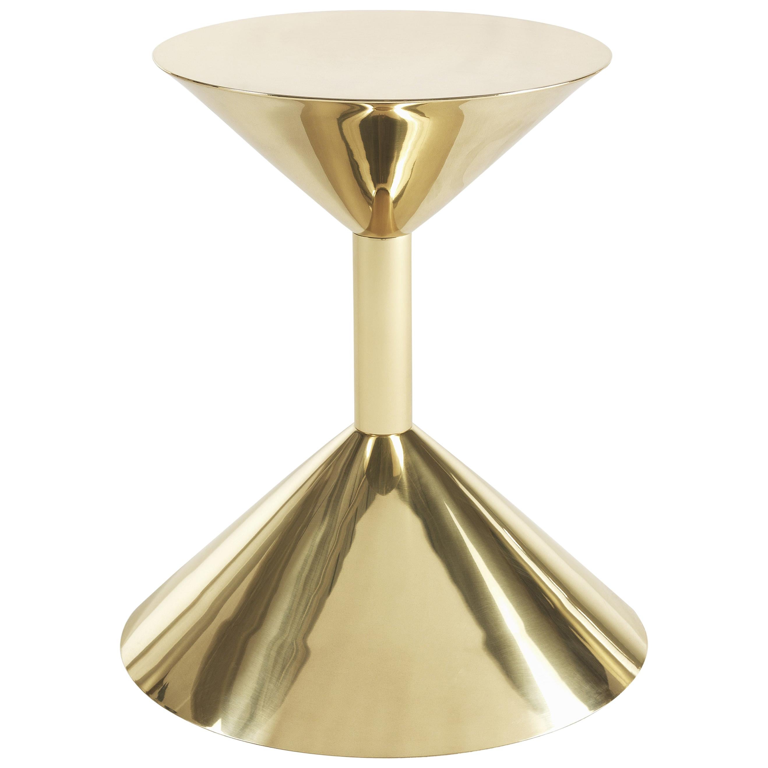 21st Century Pleasure Side Table in Brass with Glossy Finishing For Sale