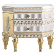 Jumbo Collection Portland Night Table in Wood and Marble Top