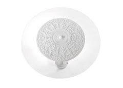 21st Century Relief Entrance Table in White Statuario Marble and Glass Top