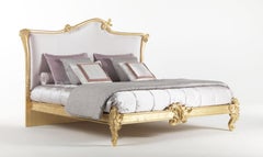 21st Century Sophie Bed in Hand-carved Beechwood and Fabric