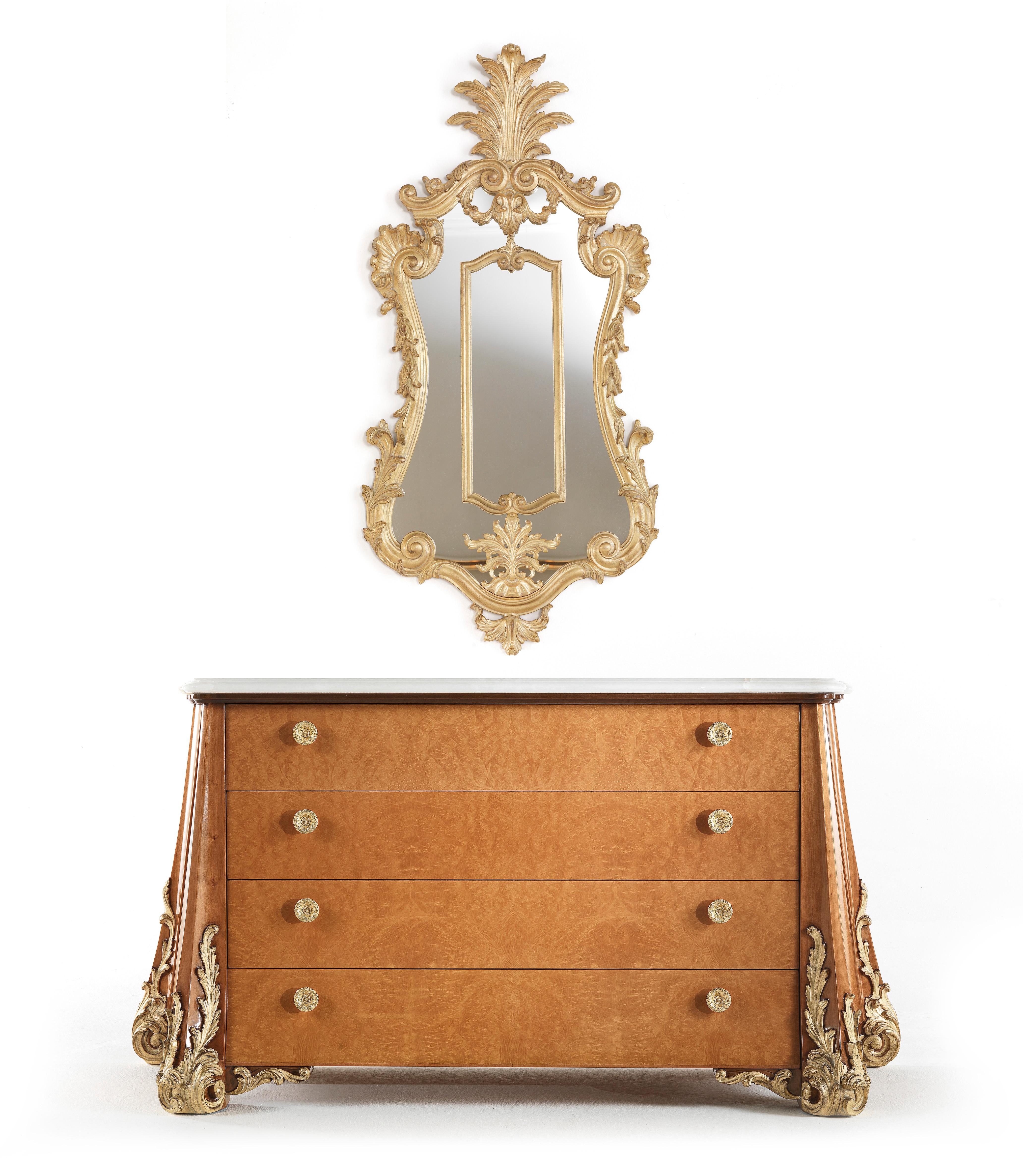 21st Century Sophie Chest of Drawers in Wood and Marble Top In New Condition For Sale In Cantù, Lombardia